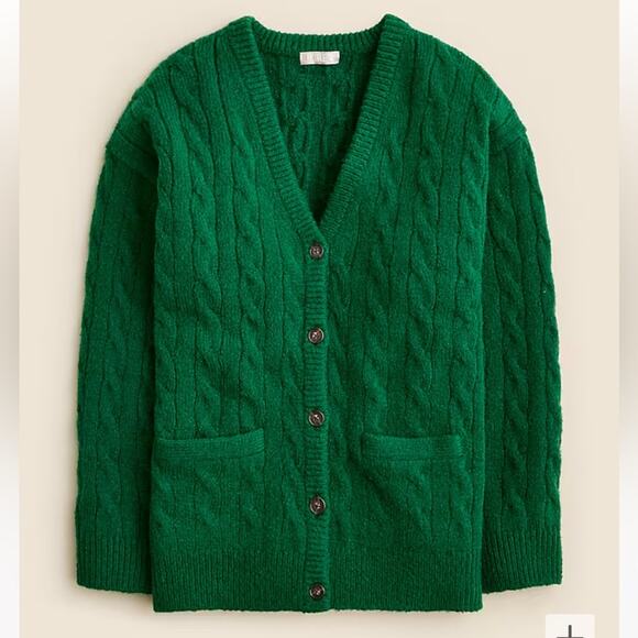 J. Crew Green Cable Knit Cardigan - Picture 5 of 5